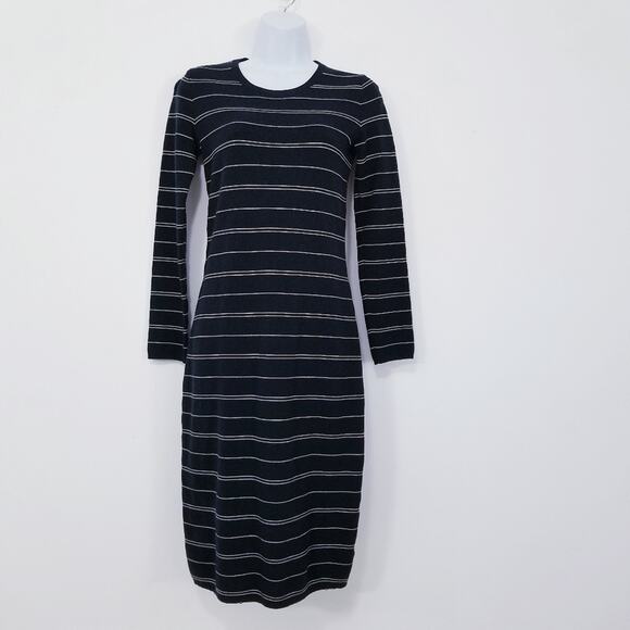 Athleta Knit Bodycon Striped Midi Dress - Picture 1 of 11